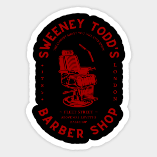 Sweeney | Barber Shop Logo in RED Sticker